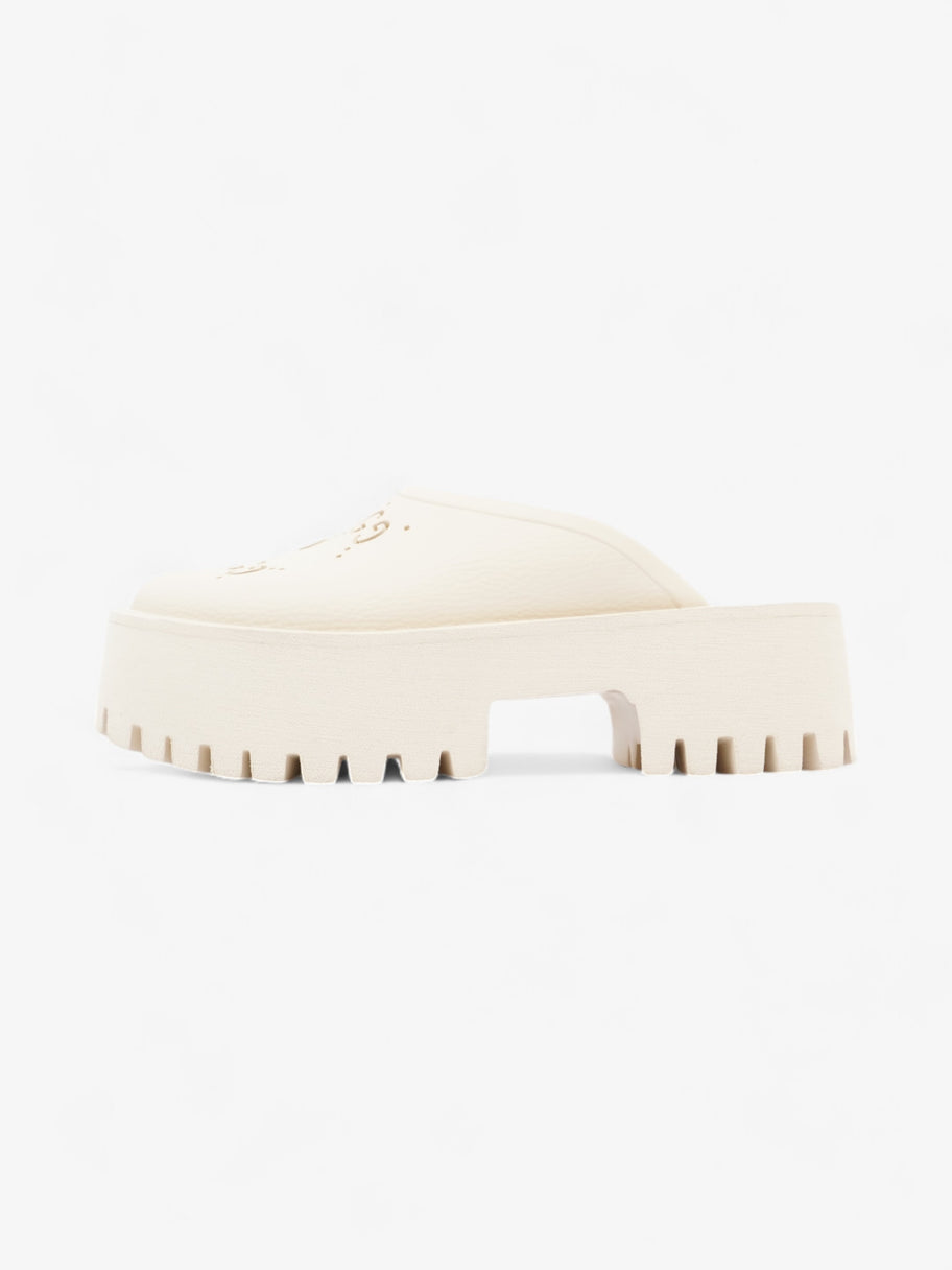 Gucci Perforated GG Platform Sandals Cream Rubber EU 37 UK 4 Image 5