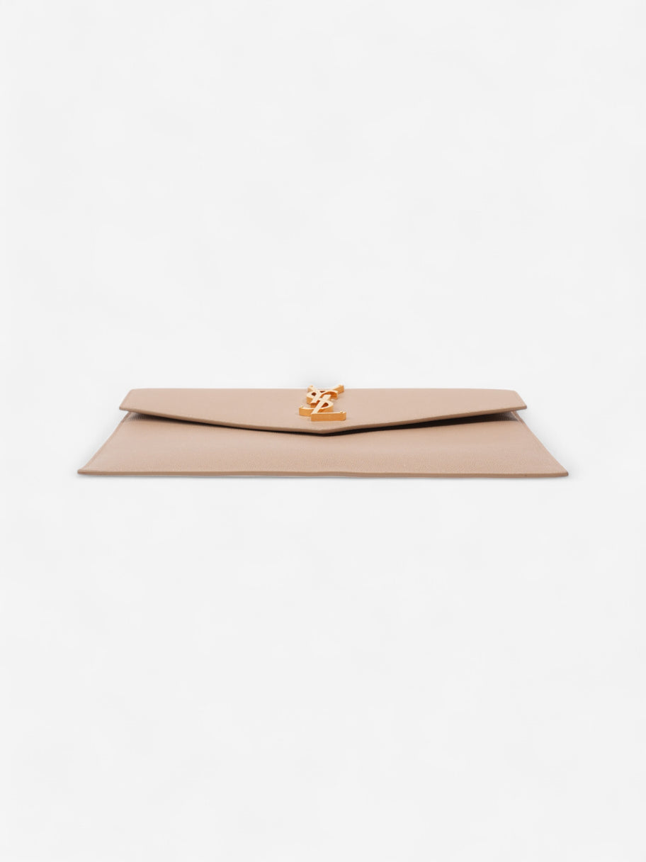 Saint Laurent Uptown Clutch Dark Beige Grained Leather Image 6