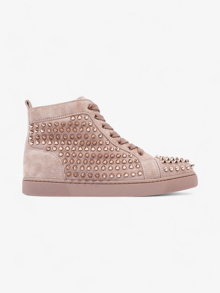 Christian Louboutin Louis Spikes Flat High Top Pink Bronze / Antique Rose Suede EU 37 UK 4 Image 1