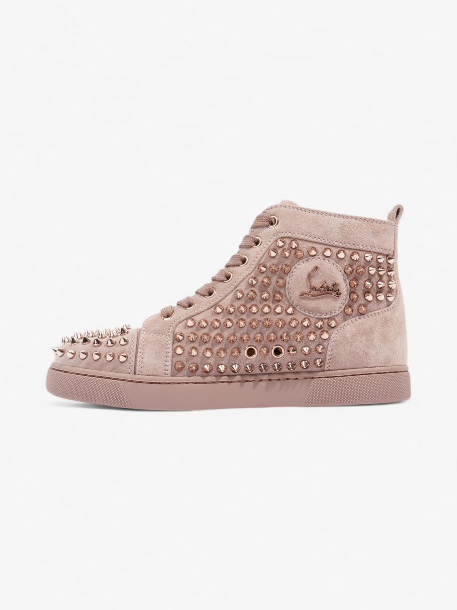 Christian Louboutin Louis Spikes Flat High Top Pink Bronze / Antique Rose Suede EU 37 UK 4 Image 3