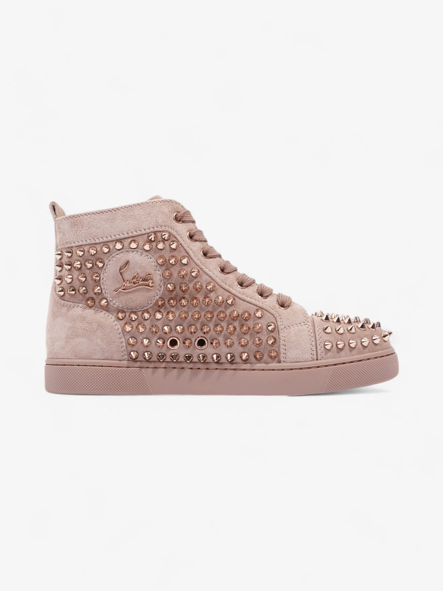 Christian Louboutin Louis Spikes Flat High Top Pink Bronze / Antique Rose Suede EU 37 UK 4 Image 4