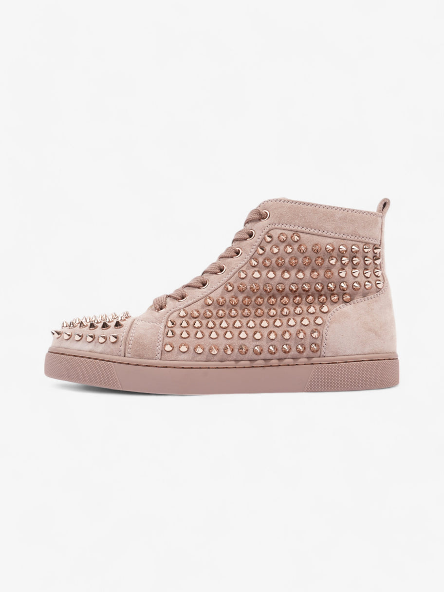 Christian Louboutin Louis Spikes Flat High Top Pink Bronze / Antique Rose Suede EU 37 UK 4 Image 5