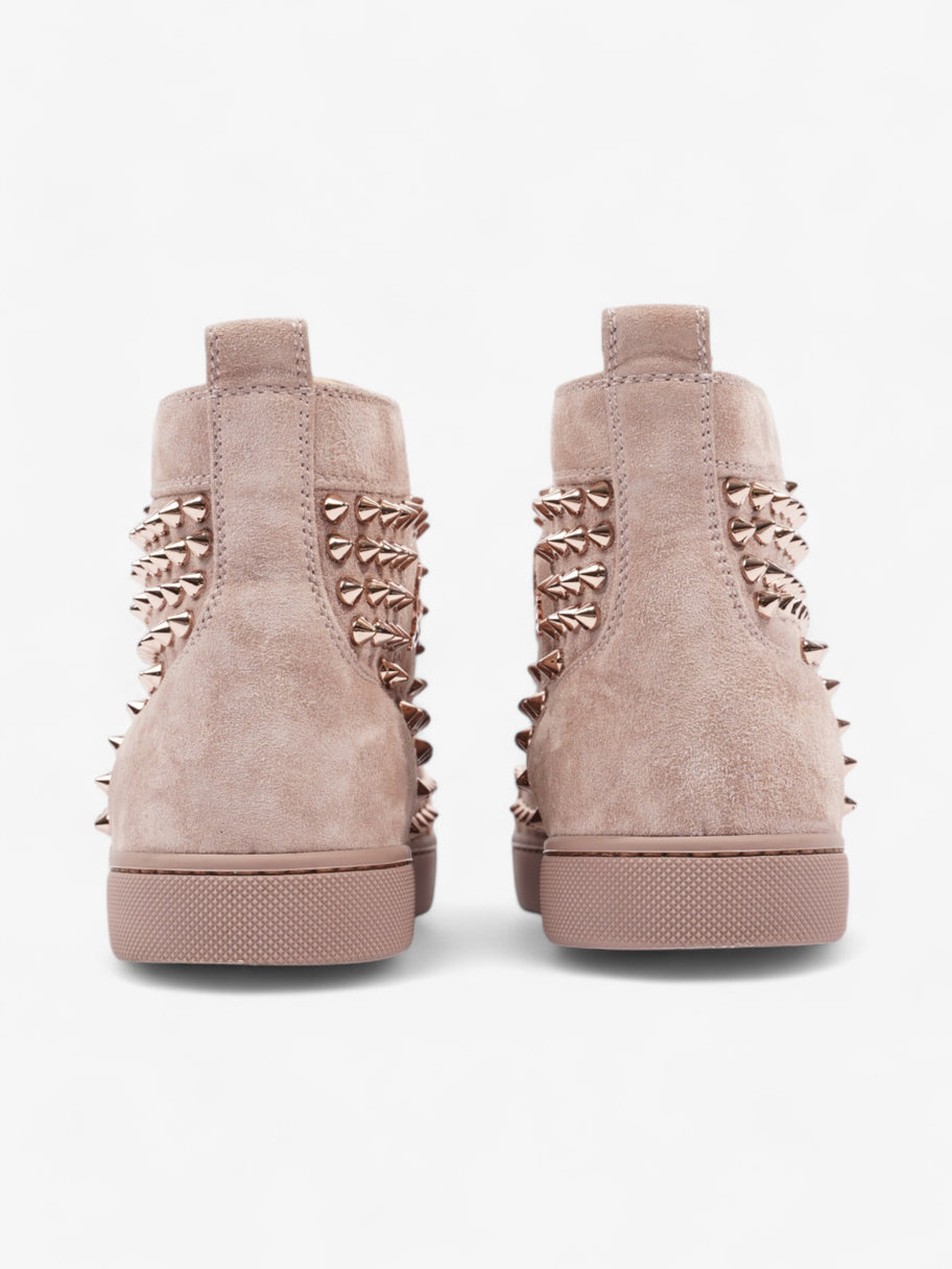 Christian Louboutin Louis Spikes Flat High Top Pink Bronze / Antique Rose Suede EU 37 UK 4 Image 6