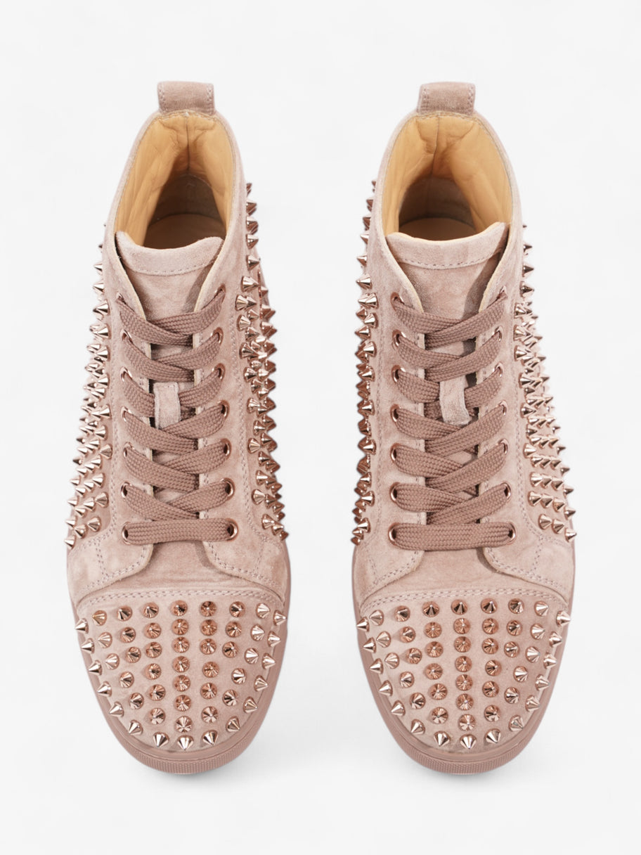 Christian Louboutin Louis Spikes Flat High Top Pink Bronze / Antique Rose Suede EU 37 UK 4 Image 8