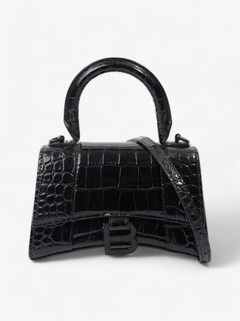 Balenciaga Hourglass Black Embossed Leather Small Image 1