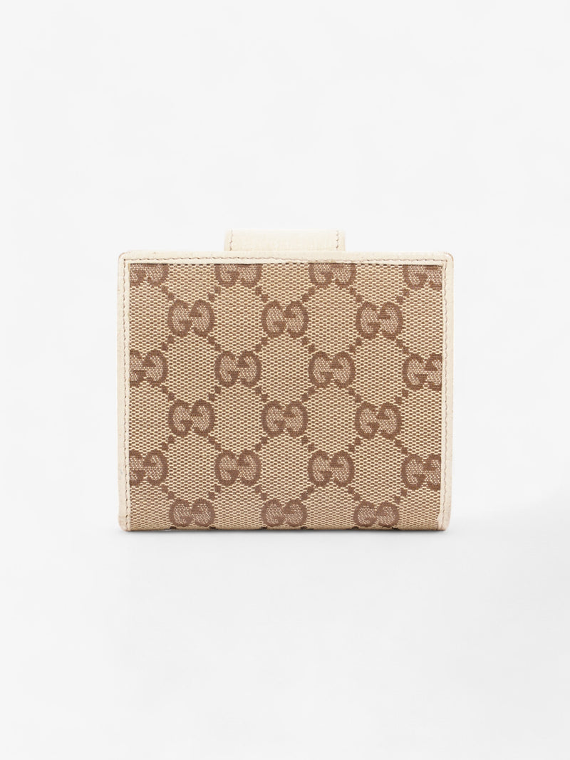  Gucci D-Ring Compact Wallet GG Supreme / Beige Canvas