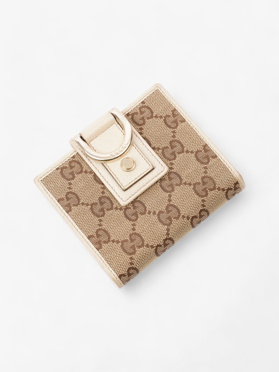 Gucci D-Ring Compact Wallet GG Supreme / Beige Canvas Image 3