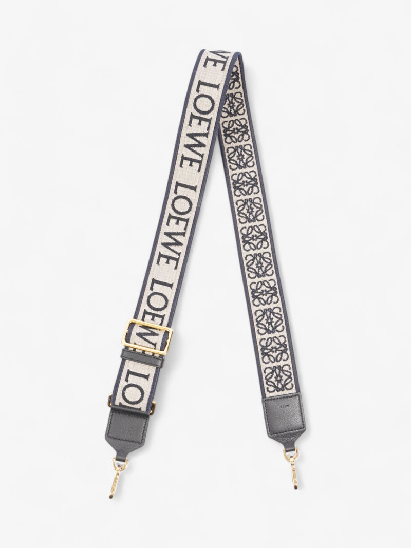  Loewe Bag Strap Beige / Blue Canvas