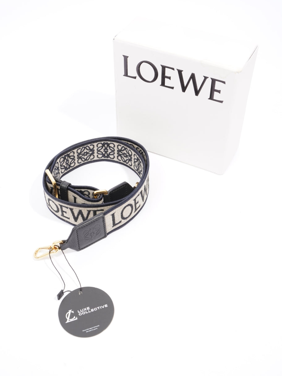 Loewe Bag Strap Beige / Blue Canvas Image 5