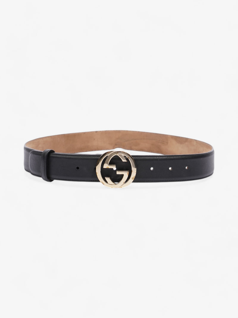  Gucci Interlocking G Belt Black / Gold Leather 85cm / 34