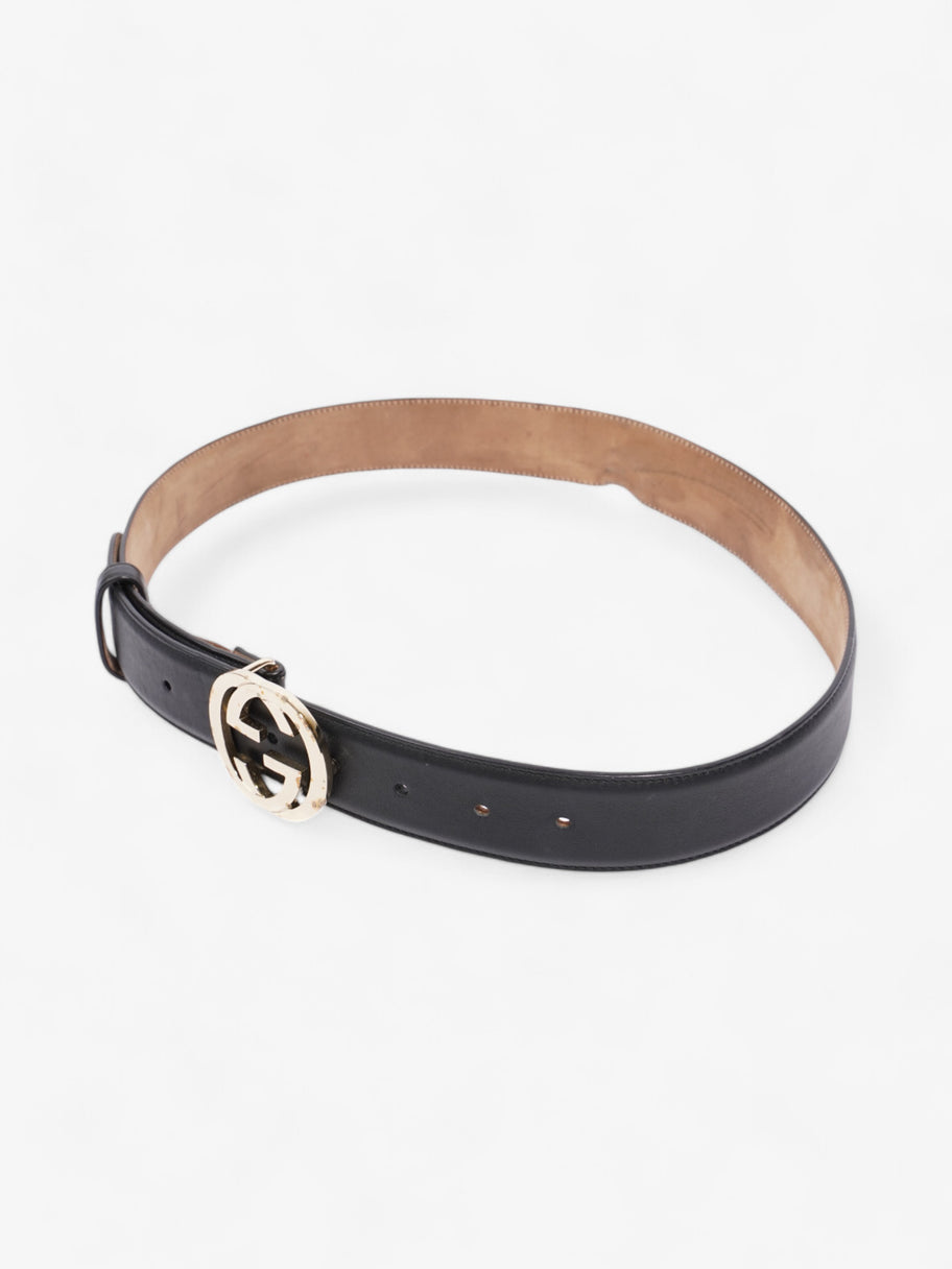 Gucci Interlocking G Belt Black / Gold Leather 85cm / 34