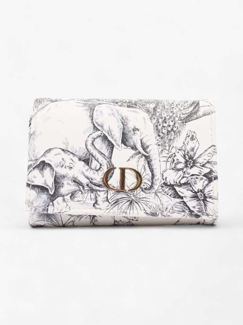  Christian Dior Caro Elephant Wallet Black / White Coated Canvas