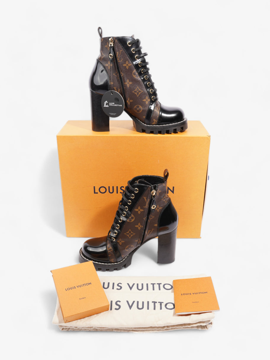 Louis Vuitton Star Trail Ankle Boots 90 Black Brown Monogram Leather Luxe Collective