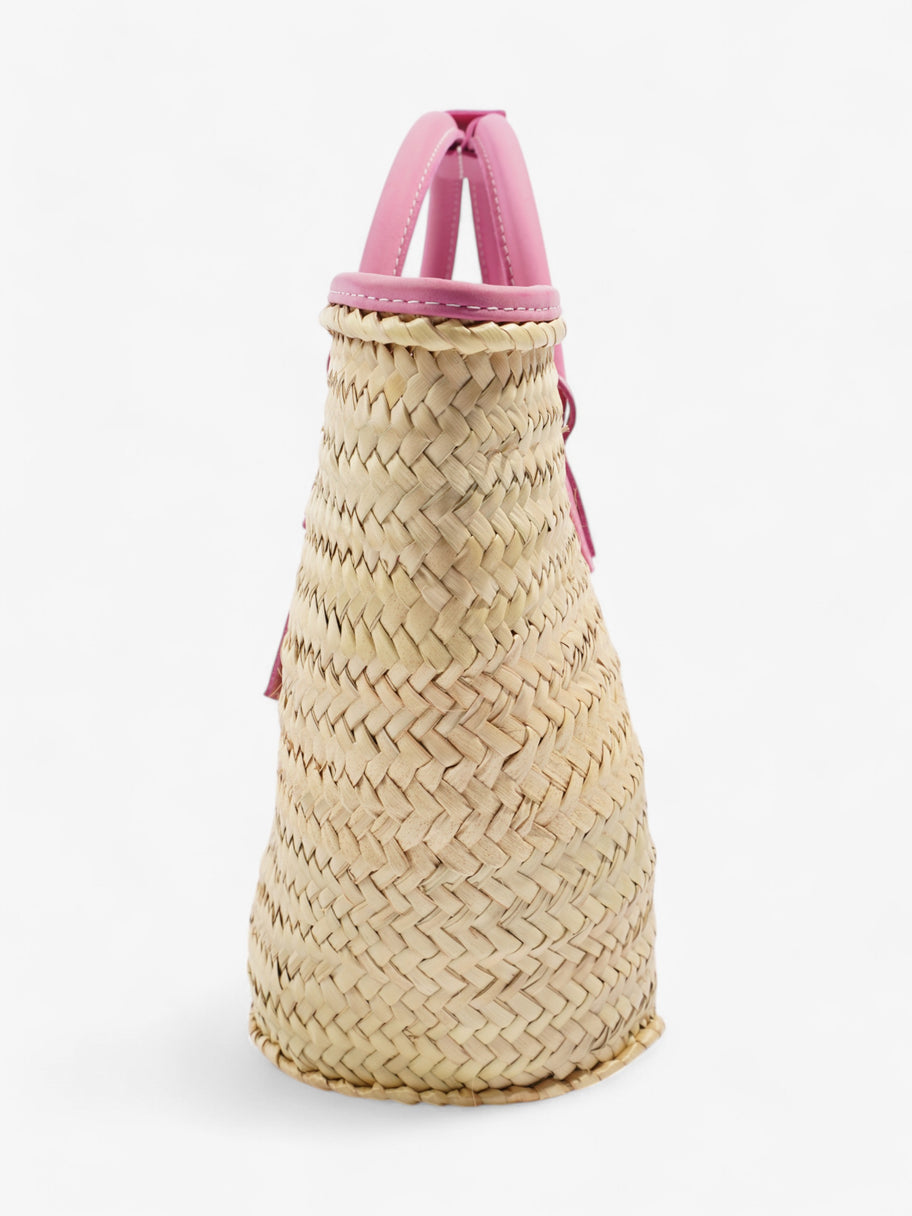 Jacquemus Le Panier Soli Tote Pink / Natural Palm Leaves Image 3