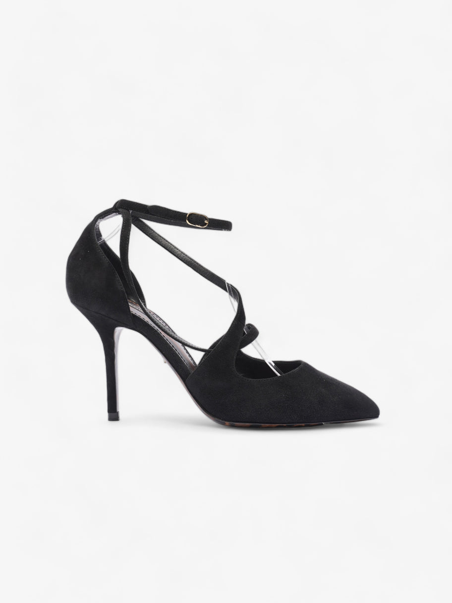 Ankle Strap Pump 90 Black Suede EU 38 UK 5 Image 1