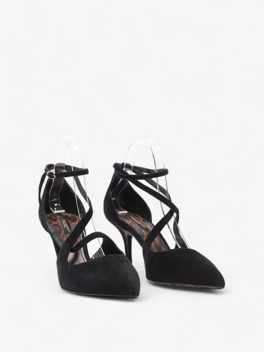 Ankle Strap Pump 90 Black Suede EU 38 UK 5 Image 2