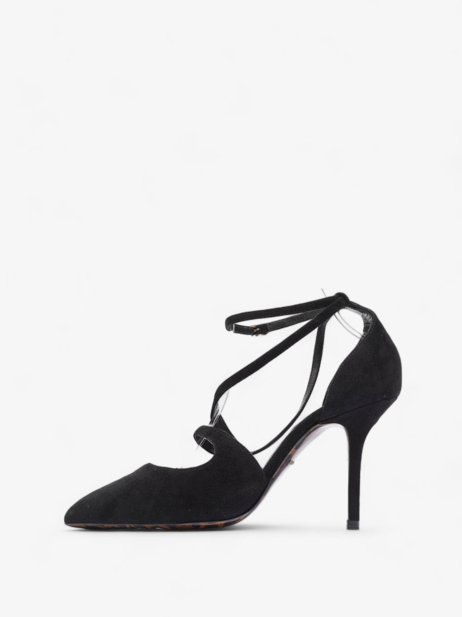 Dolce and Gabbana Ankle Strap Pump 90 Black Suede EU 38 UK 5 Image 3