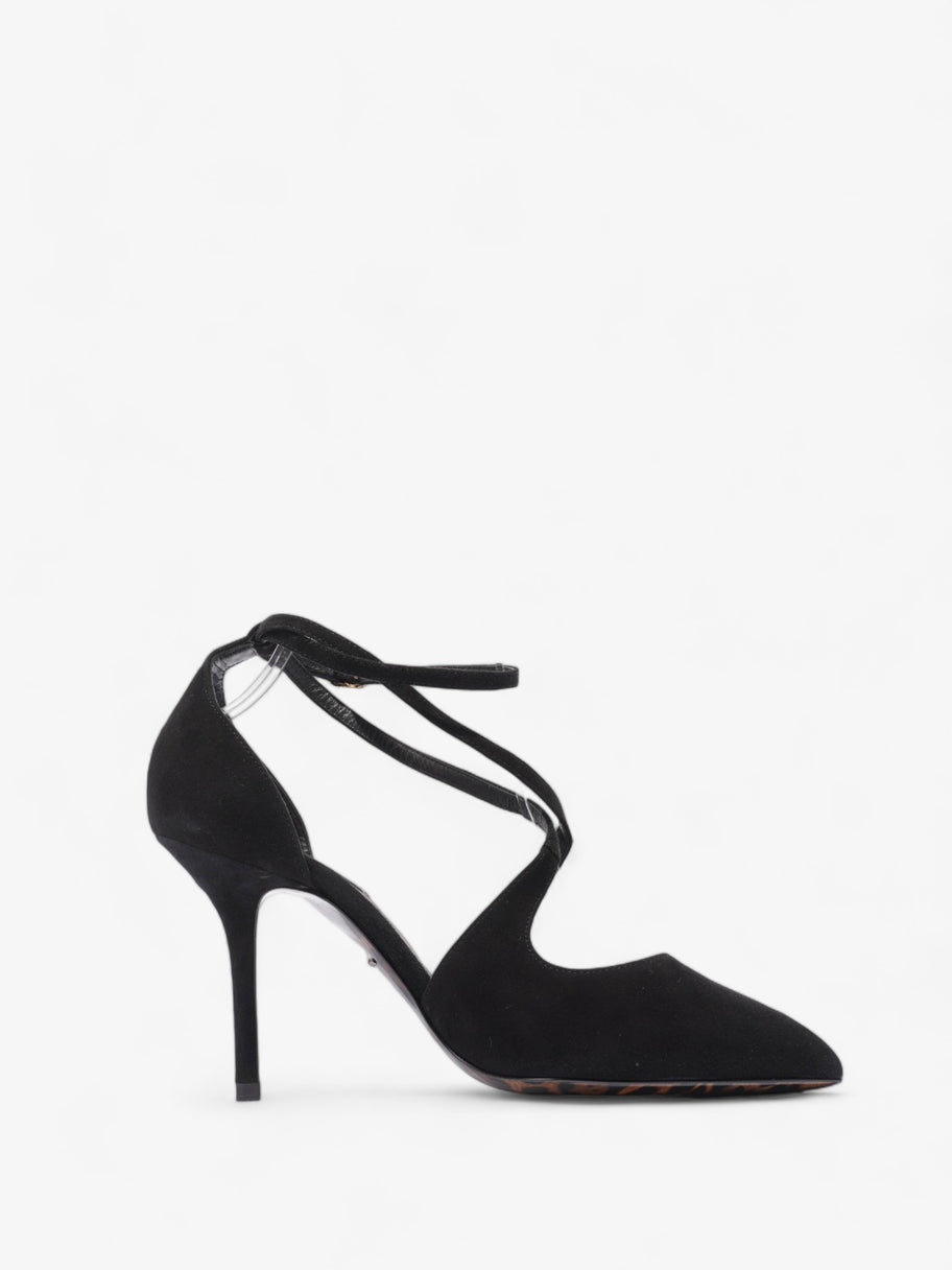 Ankle Strap Pump 90 Black Suede EU 38 UK 5 Image 4