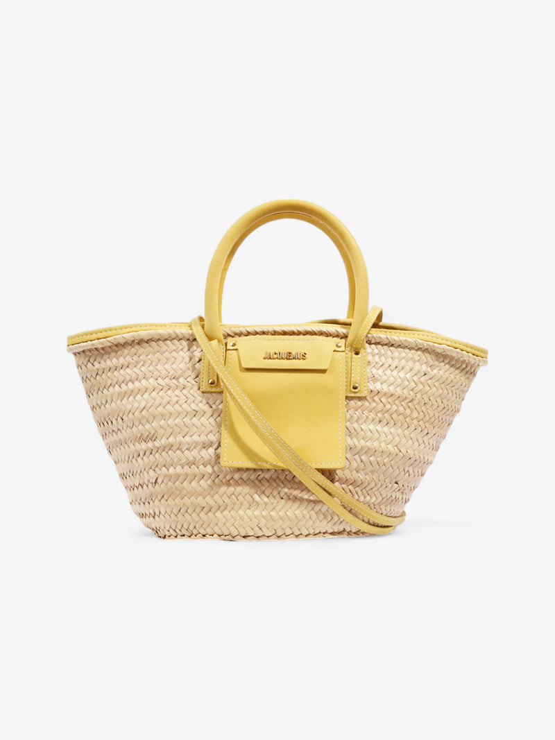  Jacquemus Le Panier Soli Tote Bag Yellow / Natural Straw