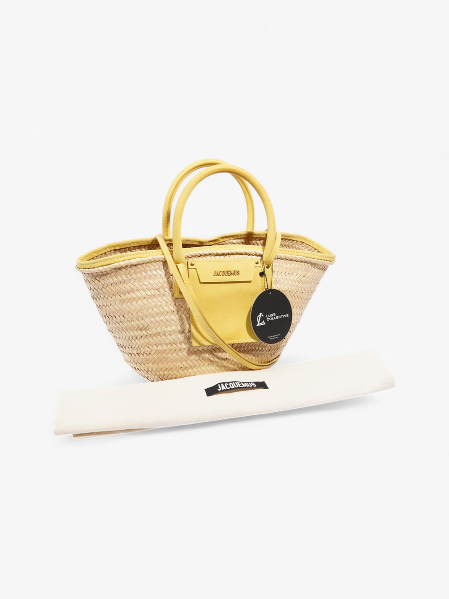 Jacquemus Le Panier Soli Tote Bag Yellow / Natural Straw Image 10