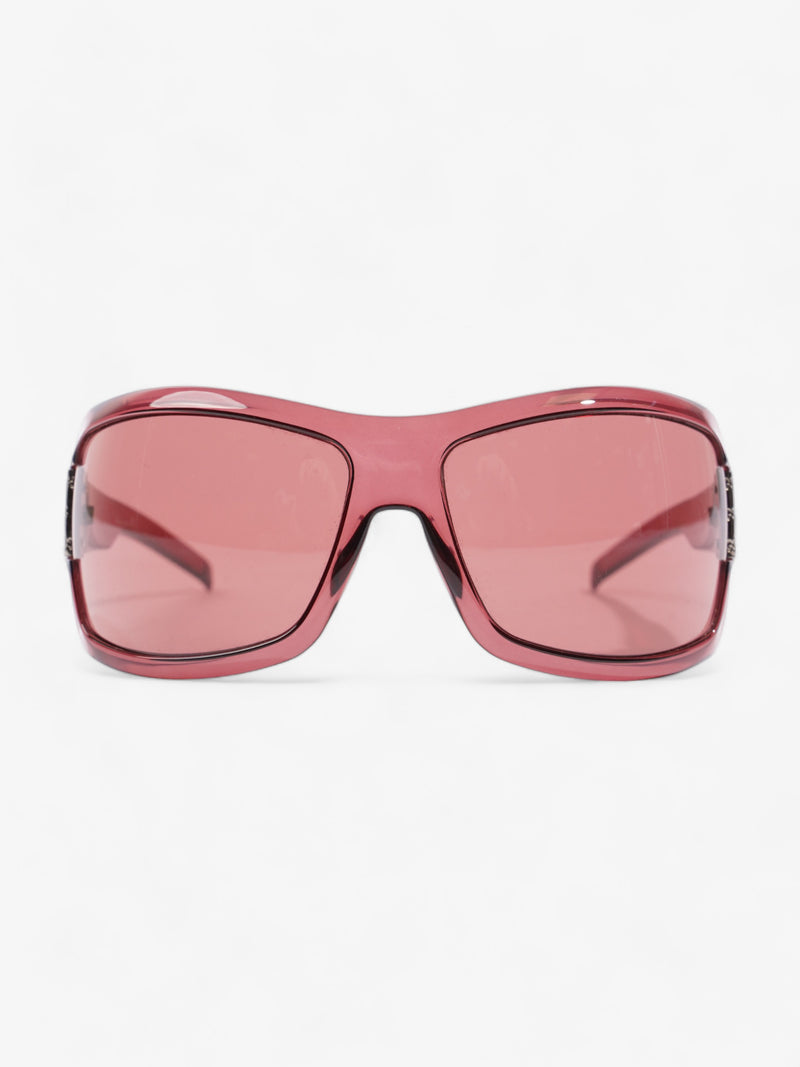  Gucci Large Frame Sunglasses Burgundy Acetate 120mm