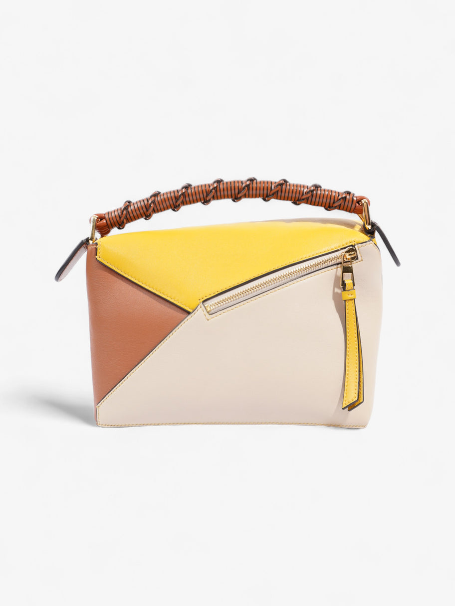 Loewe Puzzle Bag Brown / Yellow / Beige Calfskin Leather Small Image 4