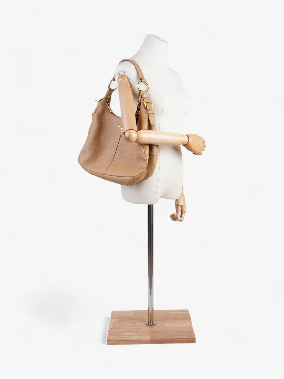 Prada Daino Shoulder Bag Beige Leather Image 2