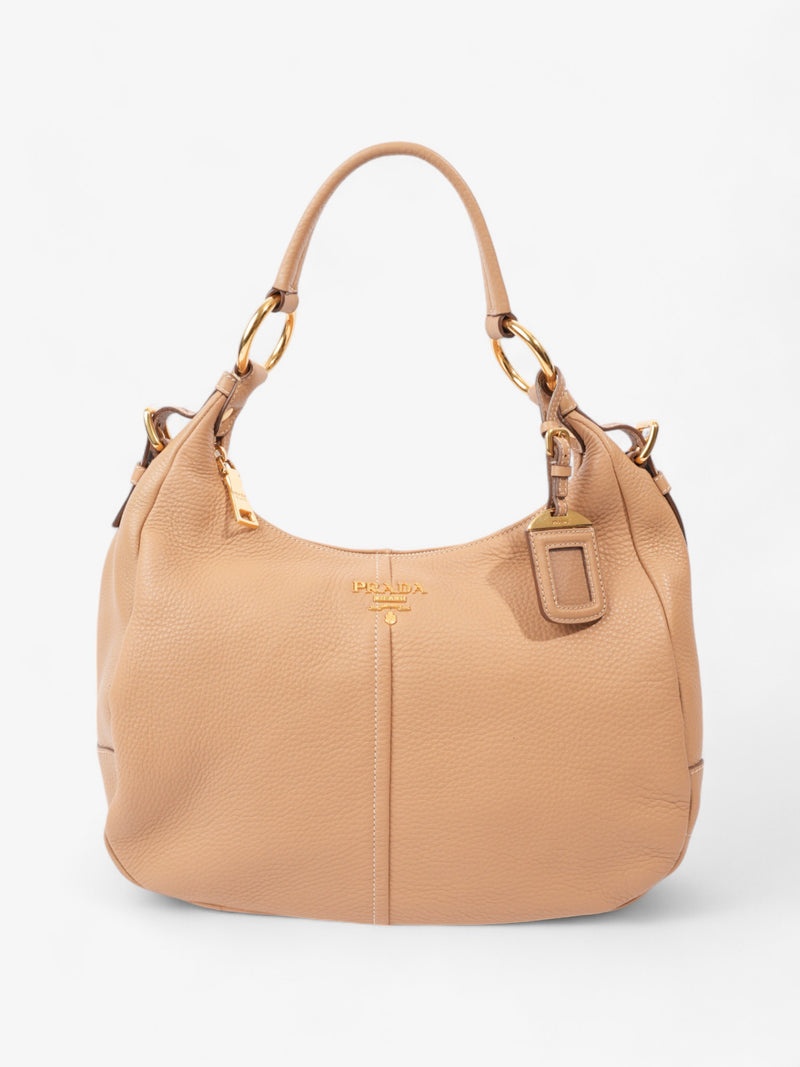  Prada Daino Shoulder Bag Beige Leather