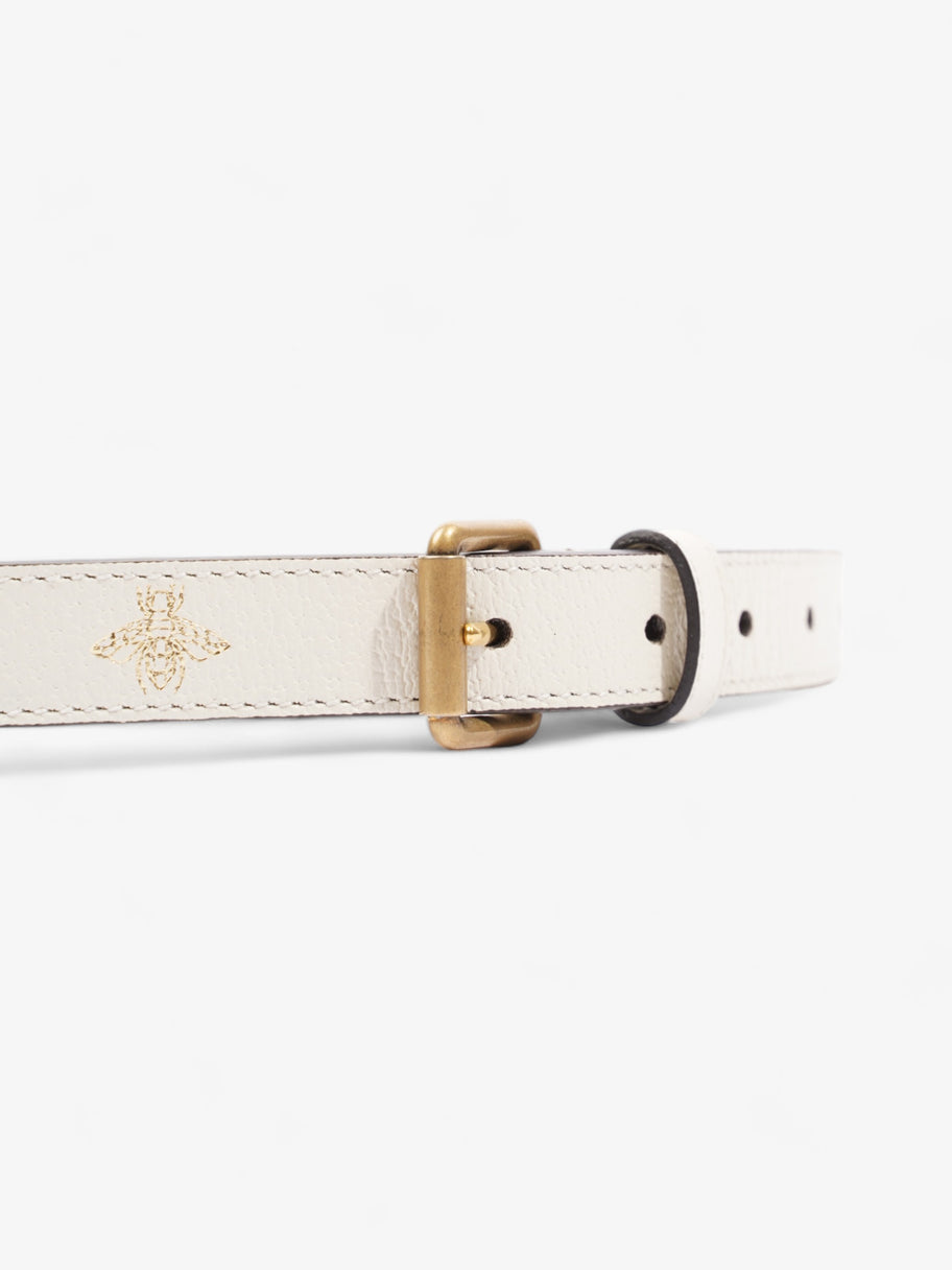 Gucci Bee Star Belt White Leather 100cm 40 Luxe Collective