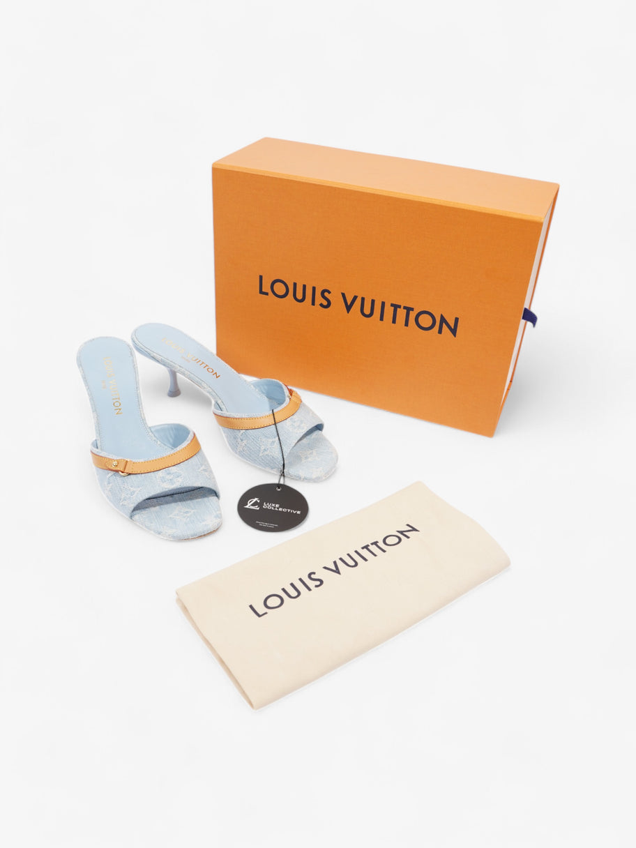 Louis Vuitton Neo Revival Mules Light blue / Beige  Canvas EU 38.5 UK 5.5 Image 10