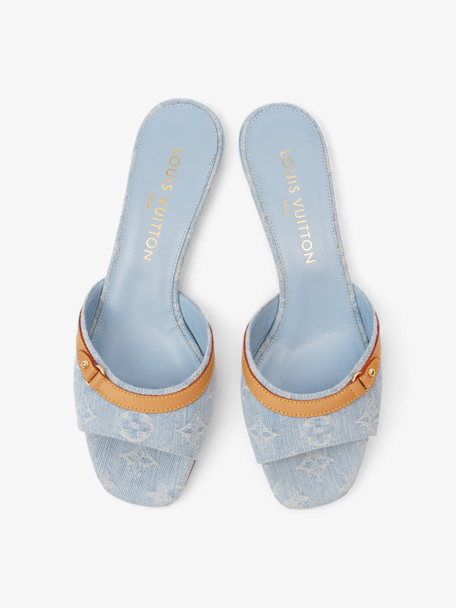 Louis Vuitton Neo Revival Mules Light blue / Beige  Canvas EU 38.5 UK 5.5 Image 8