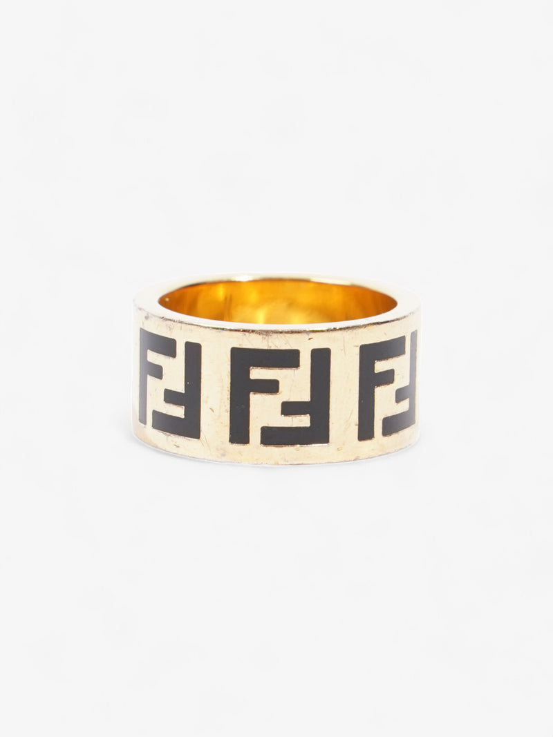  Fendi Forever Fendi Ring Black / Gold Brass M (54mm)