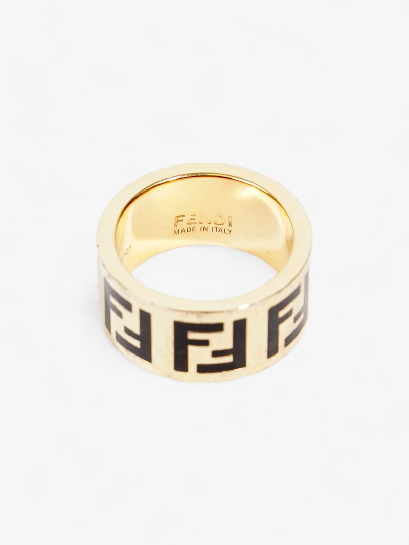  Fendi Forever Fendi Ring Black / Gold Brass M (54mm)