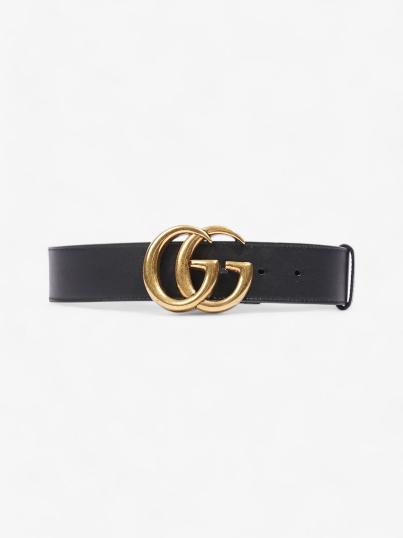  Double G Buckle Belt Black Leather 65cm 26