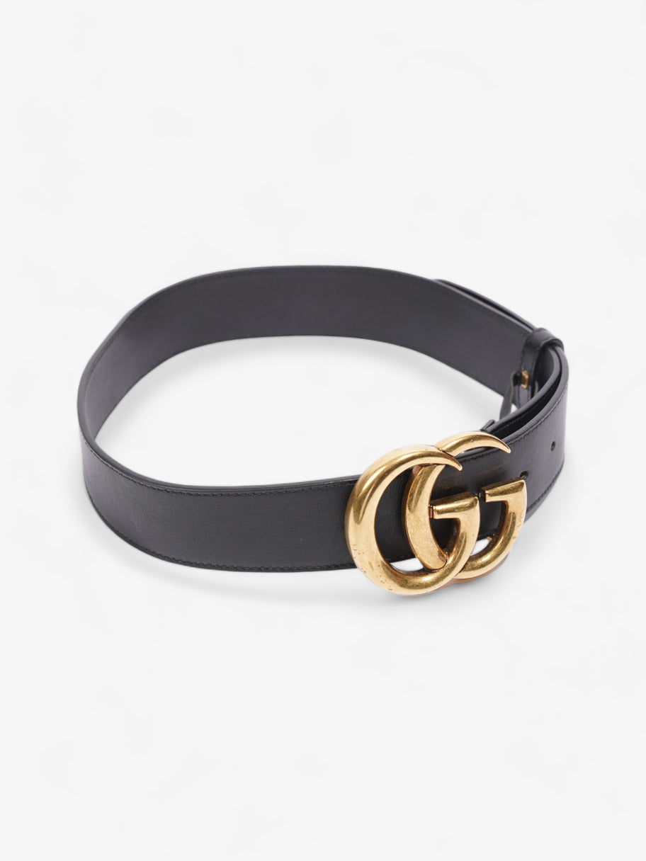 Double G Buckle Belt Black Leather 65cm 26