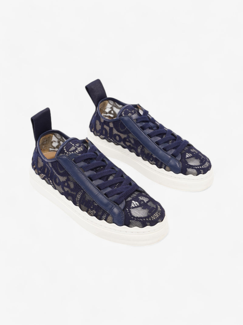  Chloe Lauren Navy Blue / White Lace EU 38 UK 5