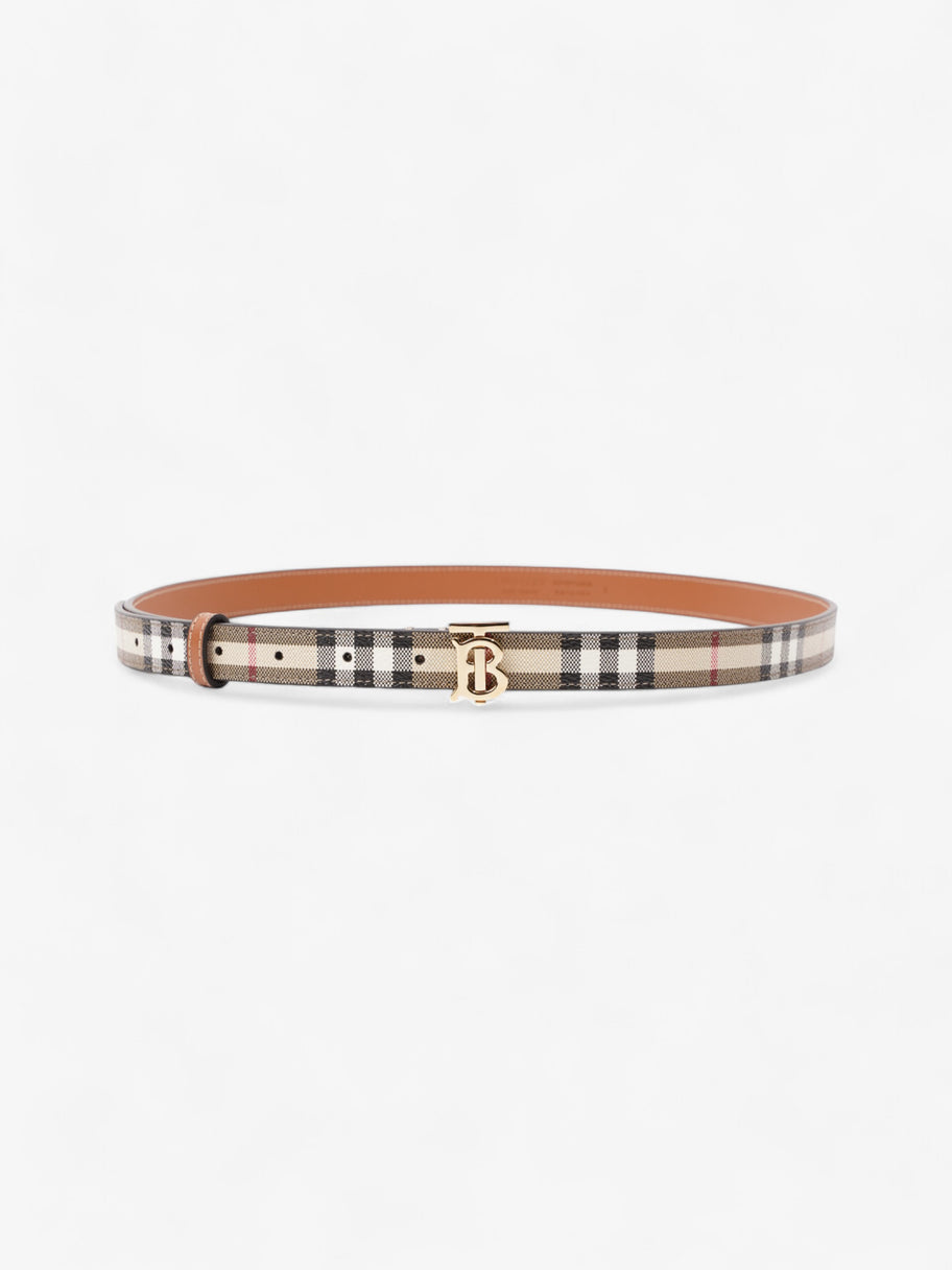 Burberry TB Belt Vintage Check / Light Gold Canvas Large - 117cm Image 1