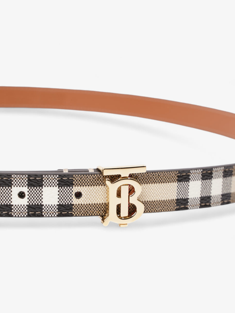 Burberry TB Belt Vintage Check / Light Gold Canvas Large - 117cm Image 2