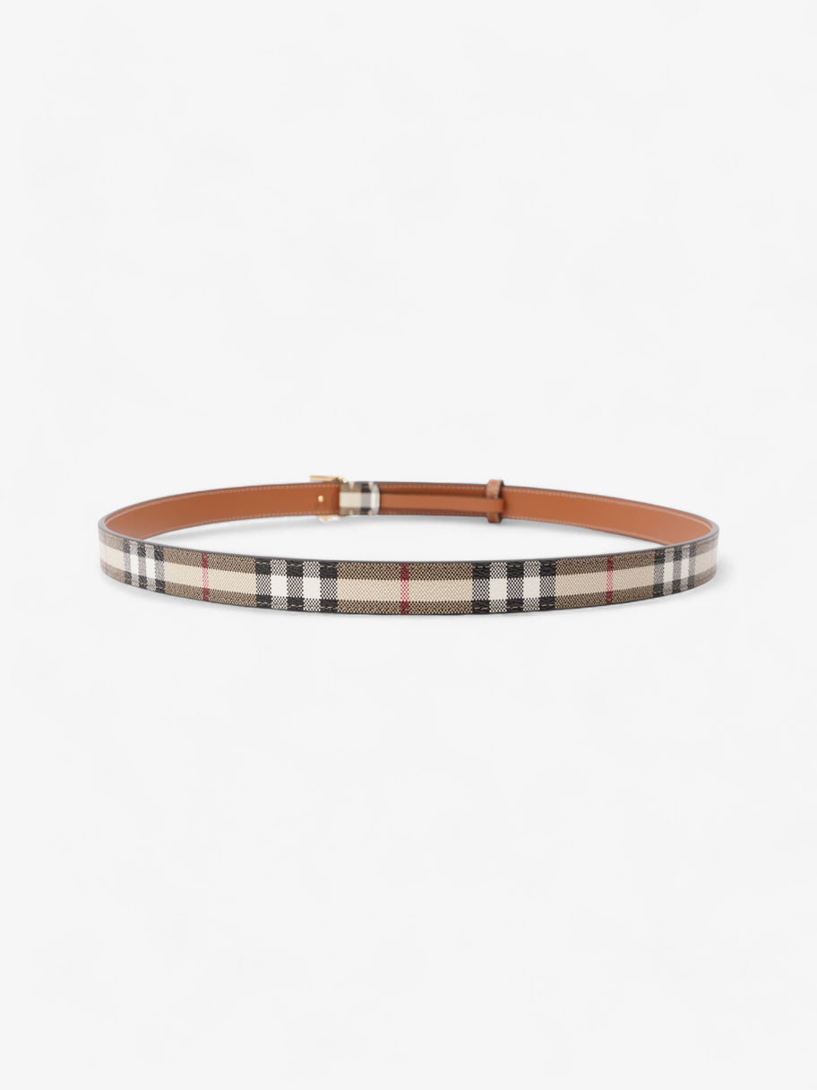 Burberry TB Belt Vintage Check / Light Gold Canvas Large - 117cm Image 4