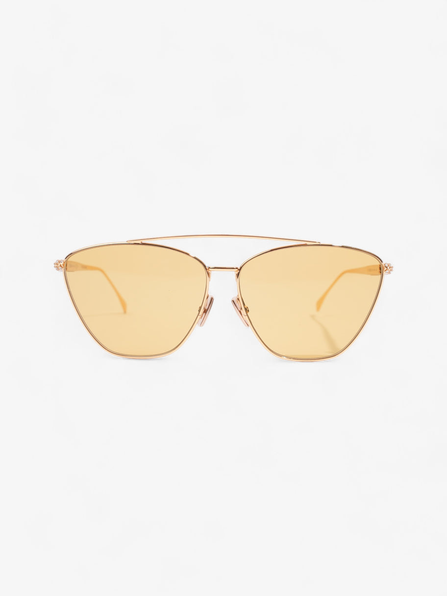 Fendi Baguette Aviator Sunglasses Gold Yellow Acetate 145mm Luxe Collective