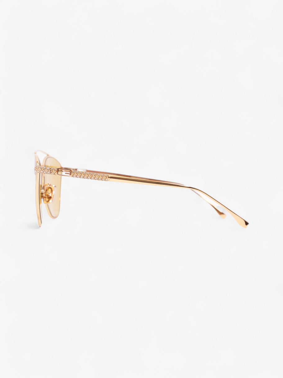 Fendi Baguette Aviator Sunglasses Gold / Yellow Acetate 145mm Image 2