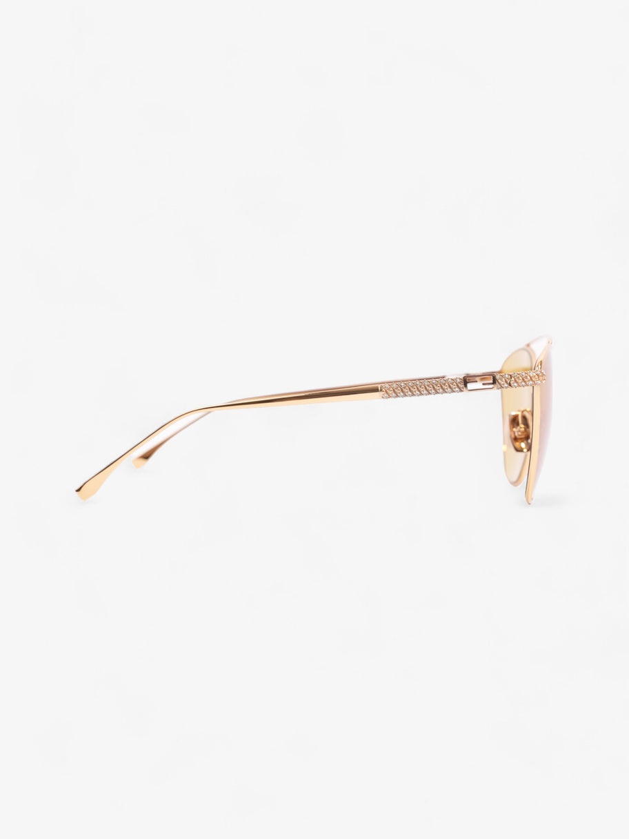 Fendi Baguette Aviator Sunglasses Gold / Yellow Acetate 145mm Image 4