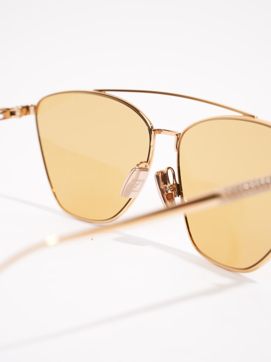 Fendi Baguette Aviator Sunglasses Gold / Yellow Acetate 145mm Image 7