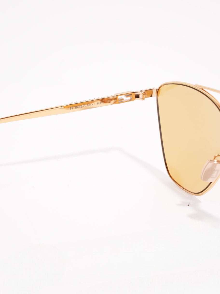 Fendi Baguette Aviator Sunglasses Gold / Yellow Acetate 145mm Image 8