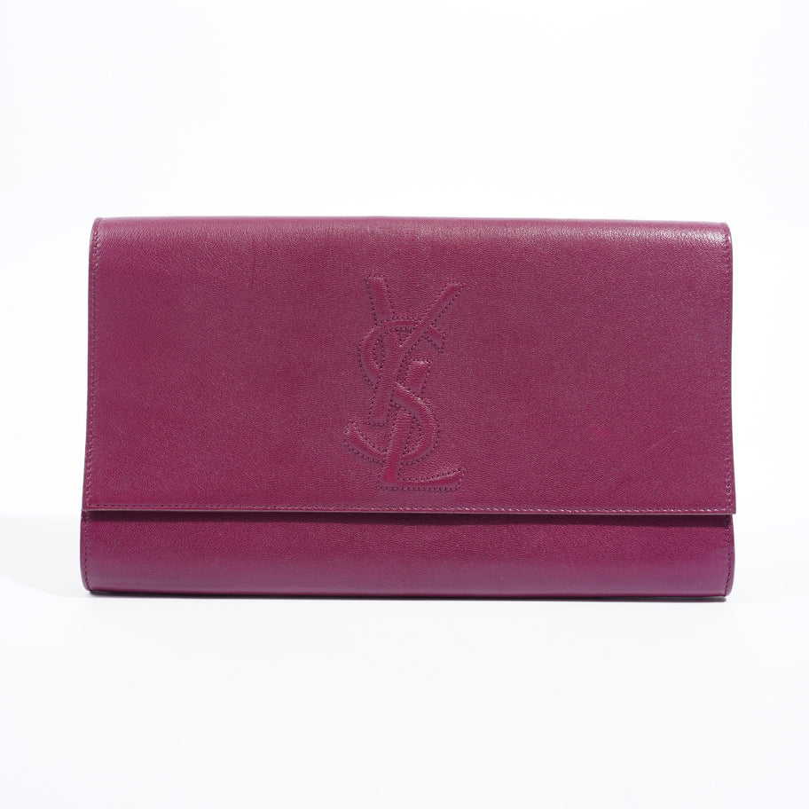 Saint Laurent Flap Clutch Purple Leather Image 1