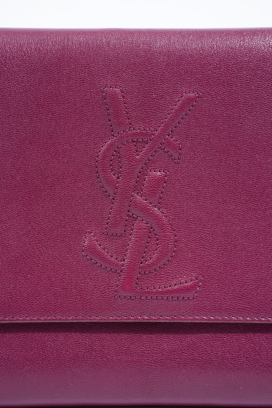 Saint Laurent Flap Clutch Purple Leather Image 3