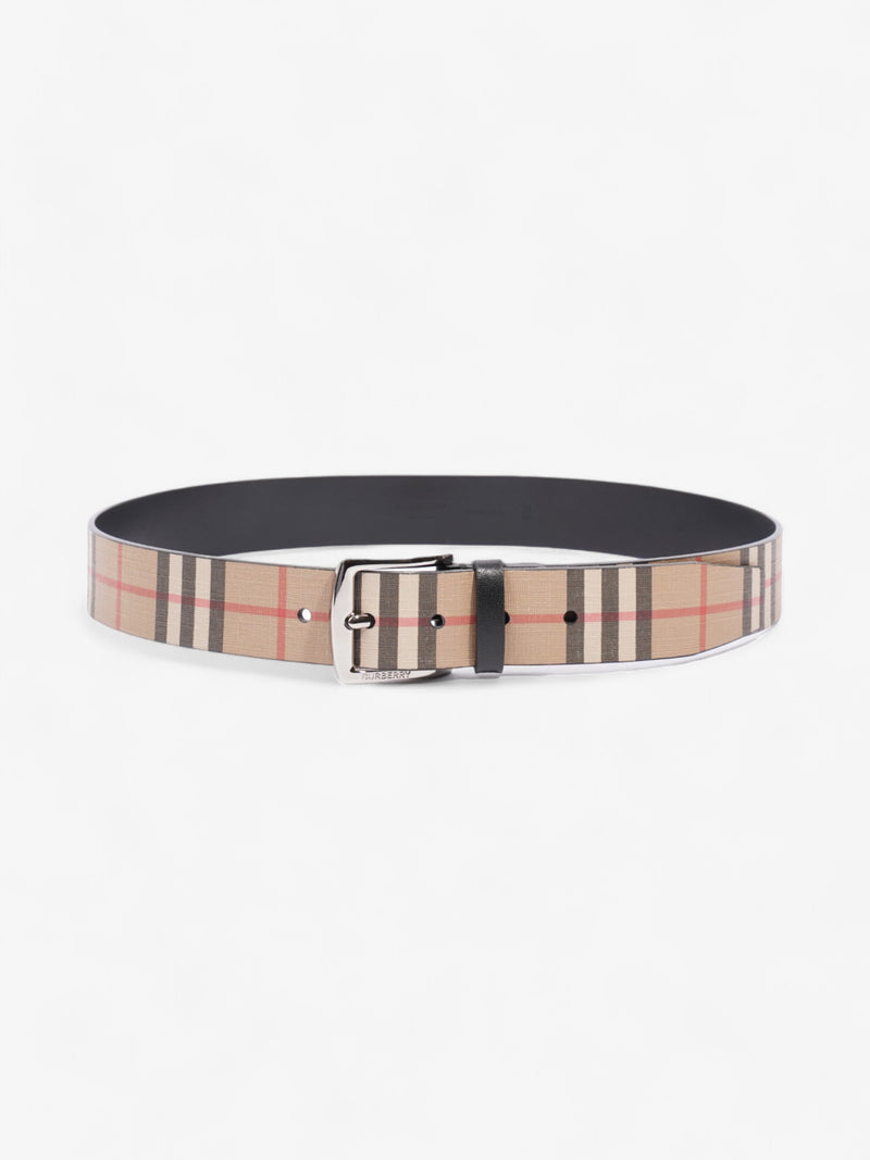  Burberry Check Belt Black / Nova Check Leather 85cm / 34