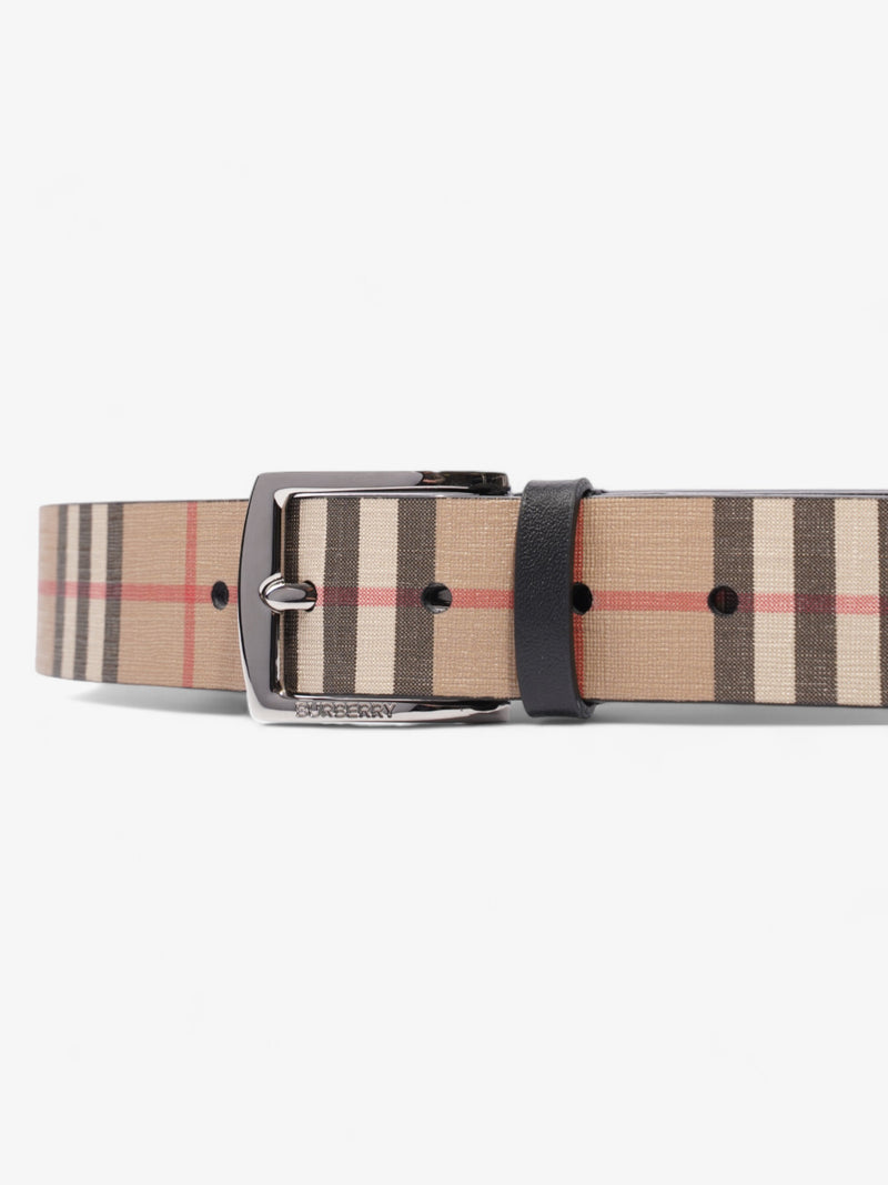  Burberry Check Belt Black / Nova Check Leather 85cm / 34