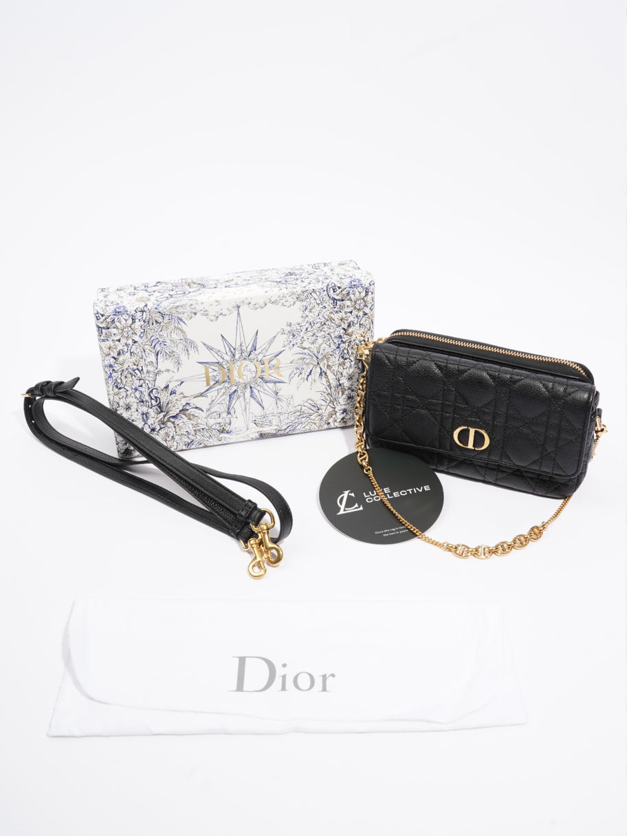 Christian Dior Caro Pouch Black Calfskin Leather Image 9