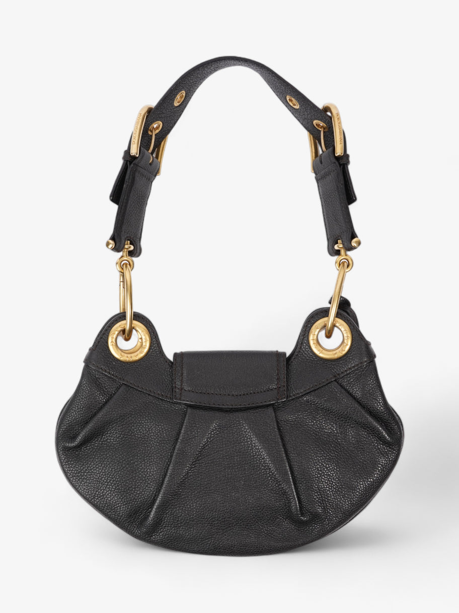 Dolce and Gabbana Chain Linked Shoulder Bag Black Leather Image 4